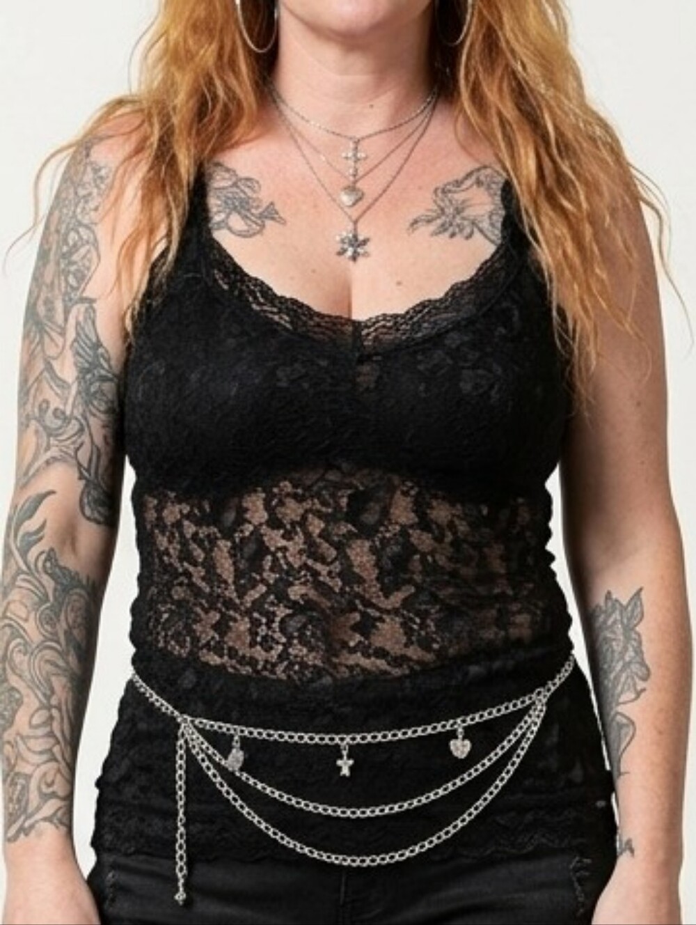 DKNY Black Lace Camisole Tank Top, Goth, Dark Coquette, Fairycore